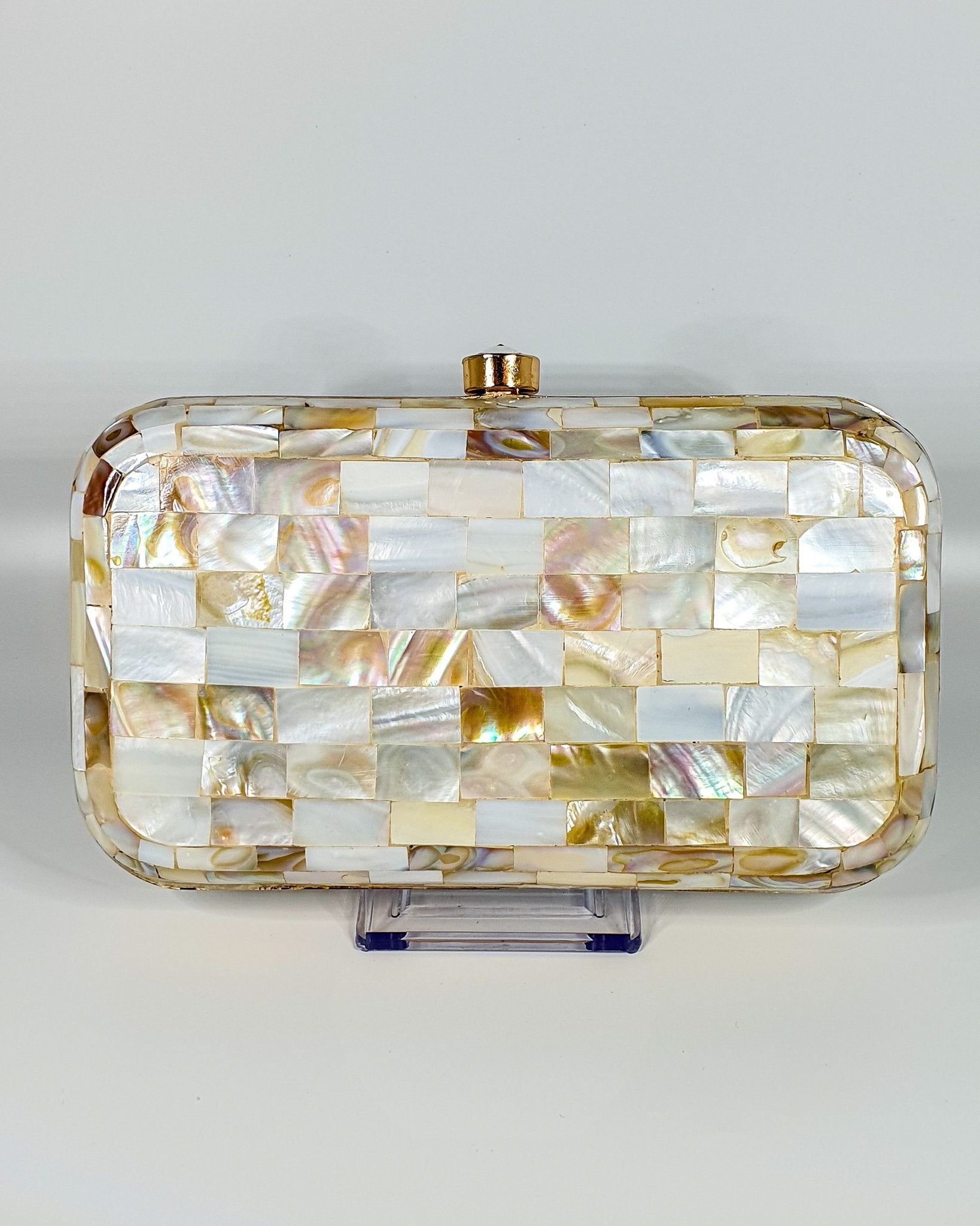 Pearl Mosaic Gold Clutch Bag